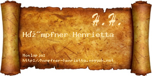 Hümpfner Henrietta névjegykártya
