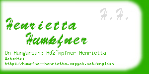 henrietta humpfner business card